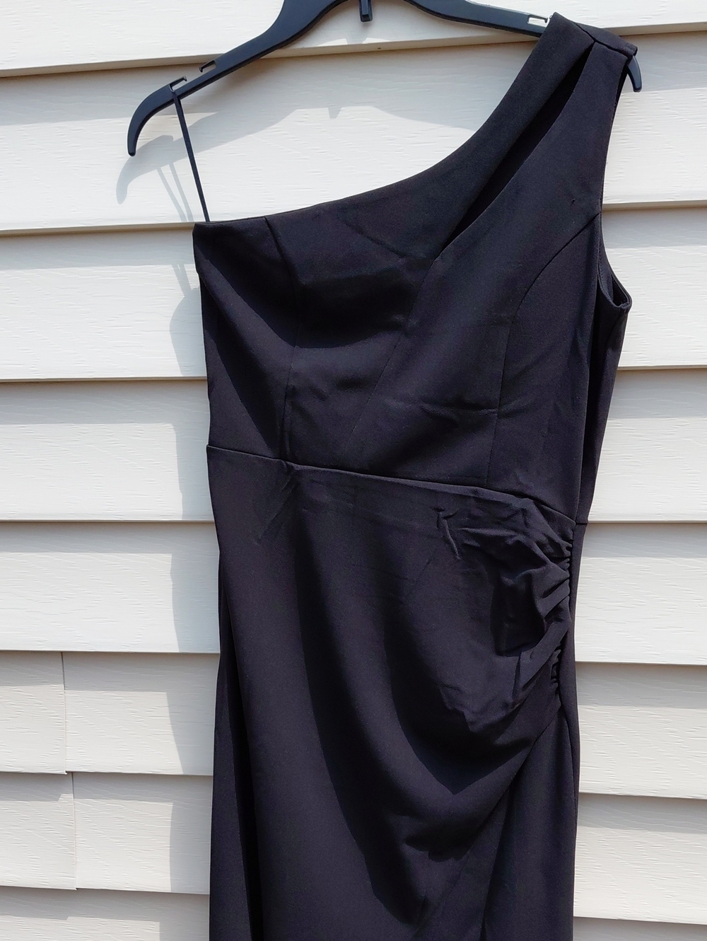 WOOSEA Women's  Black One-Shoulder Split  Evening Cocktail Long Dress Sz  Medium